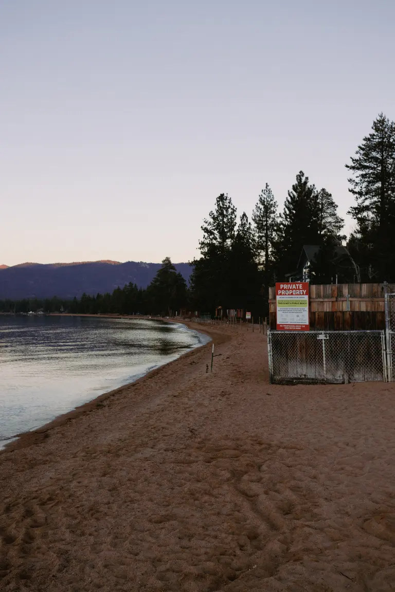 A boundary on the shore